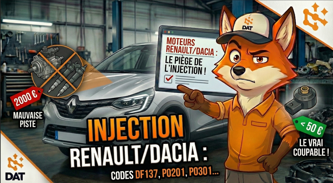 Moteurs Renault/Dacia : Codes DF137, P0201, P0301... Le piège de l'injection !