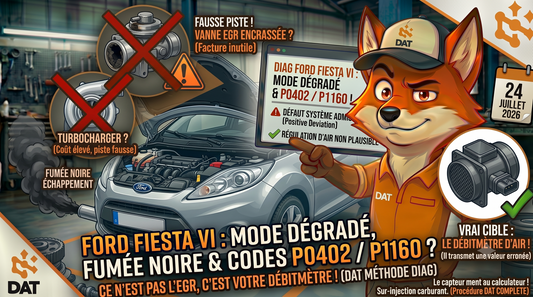 Codes défaut P0402 P1160 régulation air admission Ford Fiesta VI mode dégradé - Données Auto Techniques