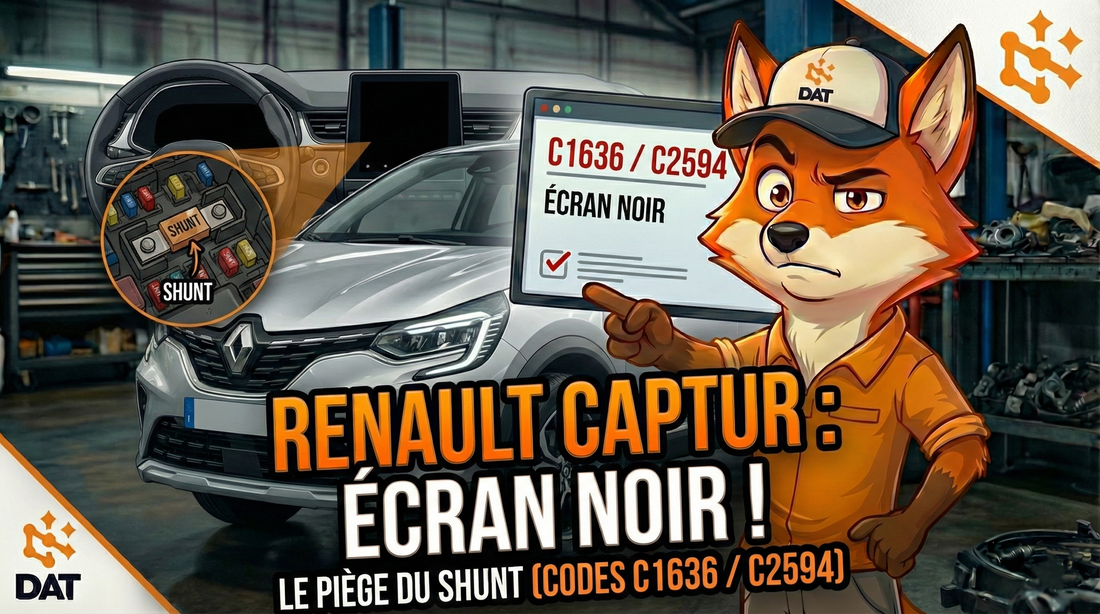 Renault Captur II E-TECH : Écran noir et codes C1636 / C2594 – La panne bête du "Shunt"