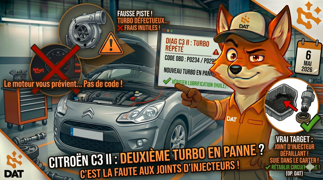 Codes défaut P0234 P0299 pression suralimentation turbocompresseur Citroën C3 II - Données Auto Techniques