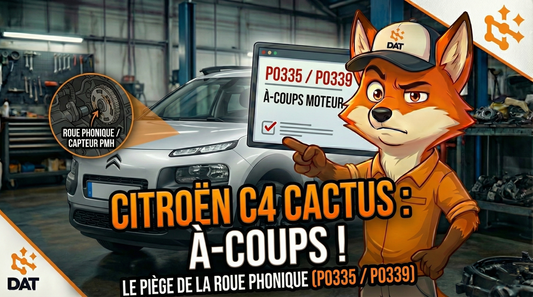 Citroën C4 Cactus 1.2 VTi : À-coups et codes P0335 / P0339 – Le diagnostic TecRMI de la roue phonique