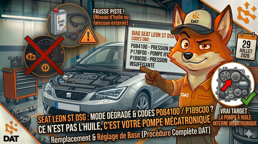 Codes défaut P084100 P17BF00 P189C00 boîte DSG mode dégradé Seat Leon ST - Données Auto Techniques