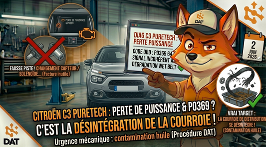 Code défaut P0369 64 capteur arbre à cames échappement signal incohérent Citroën C3 PureTech - Données Auto Techniques