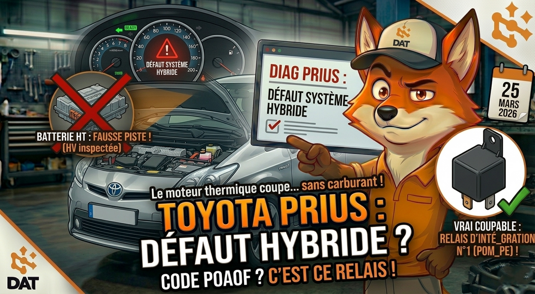 Message défaut du système hybride Toyota Prius combiné instruments code P0A0F - Données Auto Techniques