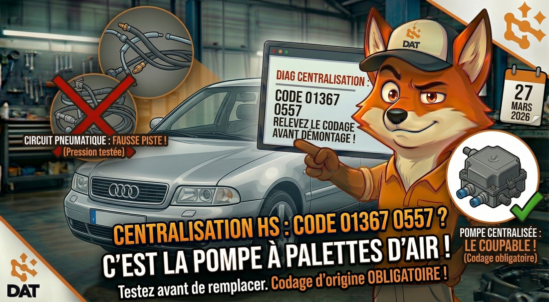 Code défaut 01367 0557 unité commande fermeture centralisée valise diagnostic - Données Auto Techniques