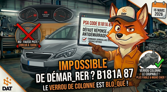 Bouton de démarrage inactif et volant bloqué code B181A 87 - Données Auto Techniques