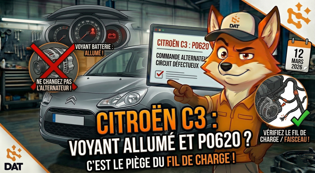Voyant batterie rouge allumé Citroën C3 Code P0620 - Données Auto Techniques