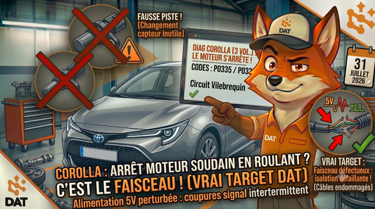 Codes défaut P0335 P0339 capteur position vilebrequin intermittent Toyota Corolla - Données Auto Techniques