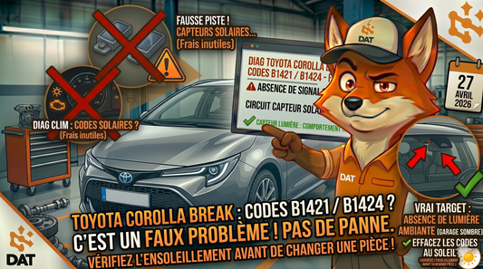 Codes défaut B1421 B1424 capteur solaire conducteur passager climatisation Toyota Corolla Break - Données Auto Techniques