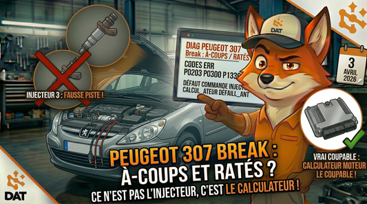 Codes défaut P0203 P0300 P1336 ratés combustion injecteur 3 Peugeot 307 Break - Données Auto Techniques
