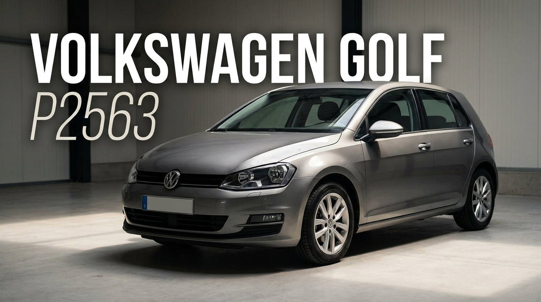 Volkswagen Golf VII vue de trois-quarts avant dans un atelier sobre capot fermé
